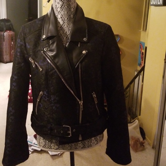 ABS Allen Schwartz Jackets & Blazers - Faux leather jacket in navy and black